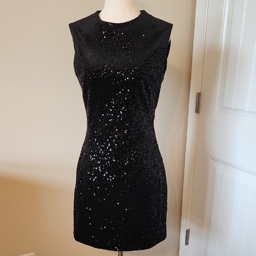 Zara Black Sparkle Mini Dress